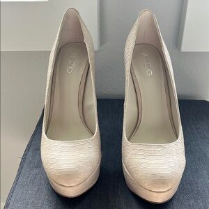 ALDO Women's Cream Platform Heels